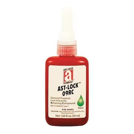 Retaining Compound, 09RC Series, Green, Liquid, 50ml, Bottle MPN:39092