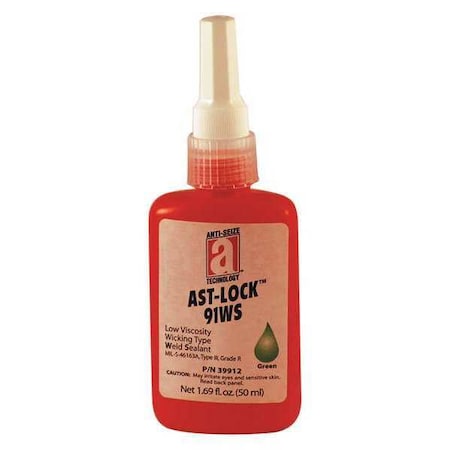 Weld Sealant, 91WS Series, Green, Liquid, Low Viscosity, High-Temperature Resistant, 50 mL Bottle MPN:39802