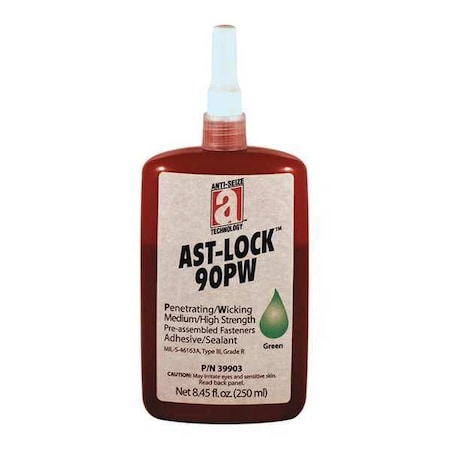 Wicking Grade Threadlocker, ANTI-SEIZE TECHNOLOGY 90PW, Green, Medium/High, Liquid, 8.45 fl oz MPN:39903