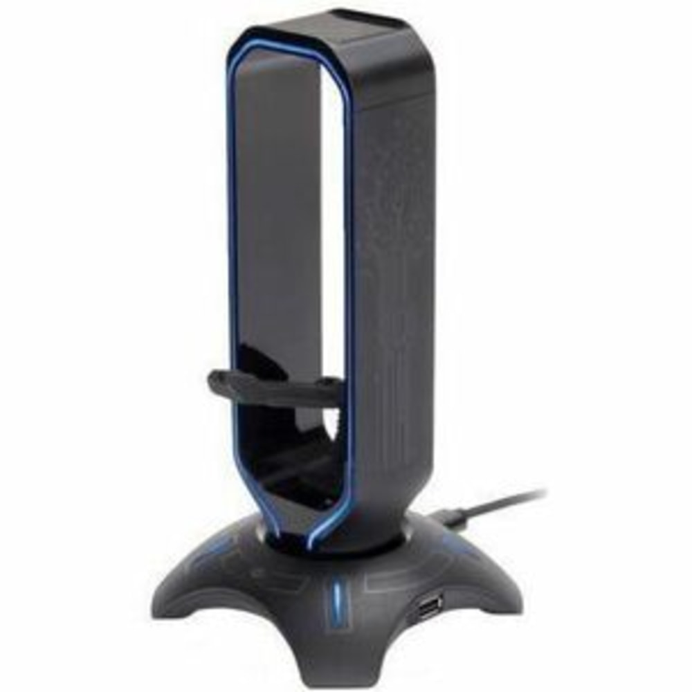 Enhance Headset Stand - Desktop, Desk - Black - For Headset, Game - USB Hub, USB Charging Port, Cable Management, Weighted Base, Rubber Feet MPN:ENPCGXH100BKWS