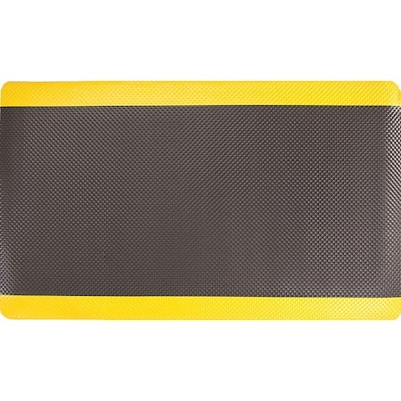 Antifatigue Mat, 2 ft L x 60 ft W, 11/16 in Thickness, Rubberized, Black/Yellow MPN:3913609032x60