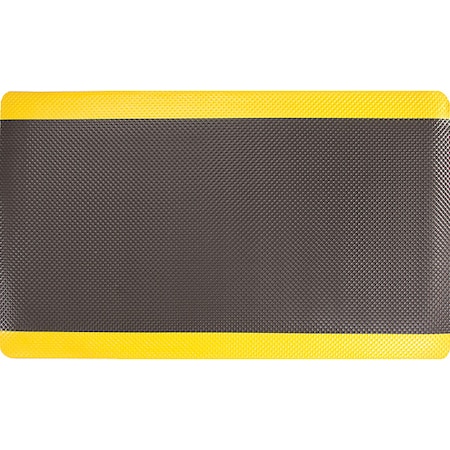 Antifatigue Mat, 3 ft L x 5 ft W, 11/16 in Thickness, Rubberized, Black/Yellow MPN:3913609033x5