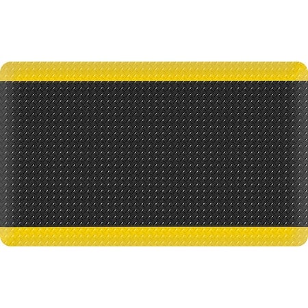 Antifatigue Mat, 3 ft L x 5 ft W, 11/16 in Thickness, Vinyl, Black/Yellow MPN:3927709033x5