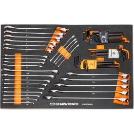Gearwrench® 59 Piece 6-Point Combination Wrench & Hex Key Modular Set GWMSCWS6SAEMM