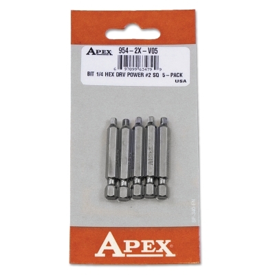 Bit 1/4 Hex Drv Power #2. Sq Len 1-15/16 MPN:954-2X-V05