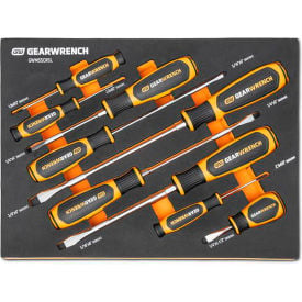 Gearwrench® 9 Piece Slotted Dual Material Screwdriver Modular Set In Foam Storage Tray GWMSSCRSL