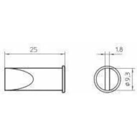 Weller® LHT F Soldering Tip 9.3mm x 1.8 mm 0054445099