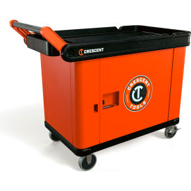 Crescent Railworks Industrial Utility Tool Cart w/ Single Door Lockable Storage 500 lb. Cap Orange IUC2SCBM-1DLR