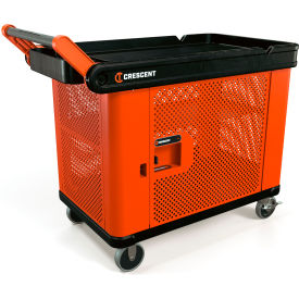 Crescent Railworks Industrial Utility Tool Cart w/ Mesh Panel Lockable Storage 500 lb. Cap. Orange IUC2SCBM-1DMPLR