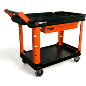 Crescent Railworks Industrial Utility Tool Cart with Tool Drawer 500 lb. Capacity Black/Orange IUC2SCBM-STDR