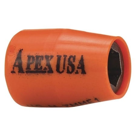 1/4 in Drive Socket with U-Guard Shallow Socket, Urethane Covered, Metric, 7mm, 7/8