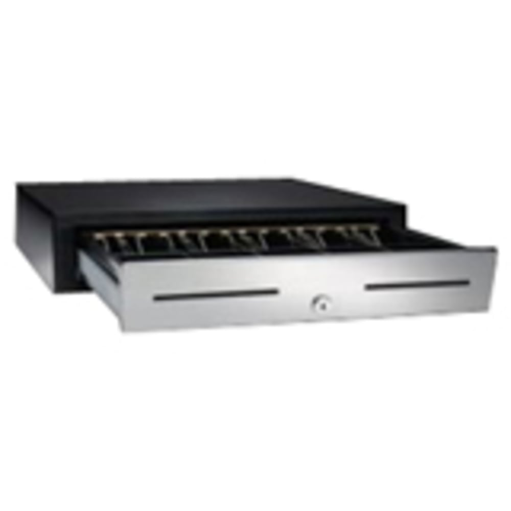 APG Cash Drawer Vasario Series Cash Drawer, 4 Bill, 5 CoinPrinter Driven, Black, 4.3inH x 13.8inW x 16.3inD MPN:VP320-BL1416