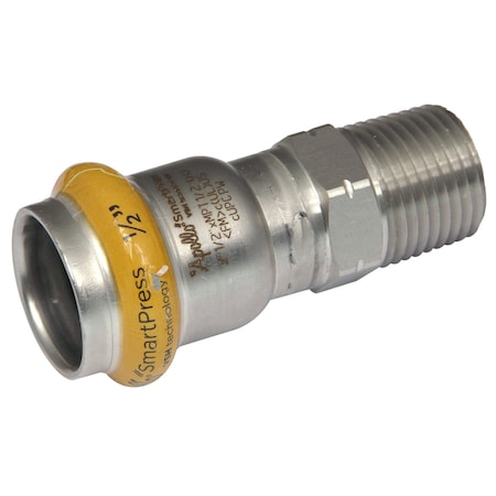 Strt, SS, Press-fit 1/2 in, MNPT 1/2 in MPN:123456821