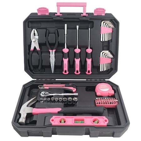 Household Tool Kit, 65 Pieces, Pink MPN:DT0001P