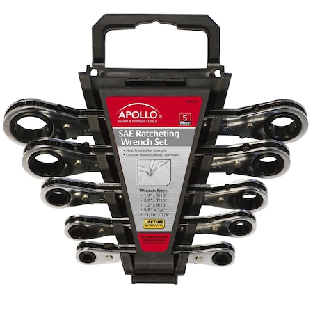 5 Piece SAE Ratcheting Wrench Set MPN:DT1212