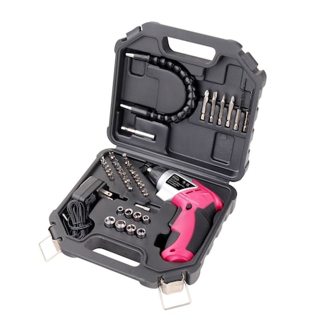 3.6V Lithium-Ion Rechargeable Screwdriver with 45 Piece Accessory Set- Pink MPN:DT4944P