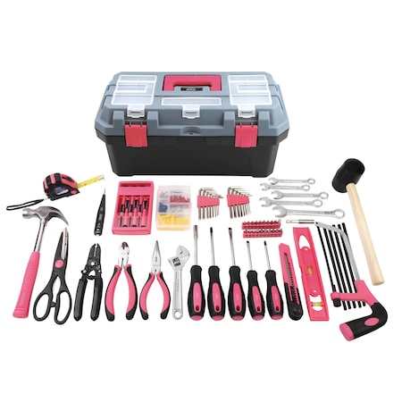 Household Tool Kit, 170 Pieces, Pink MPN:DT7103P