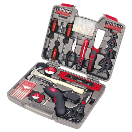 144 Piece Household Tool Kit with 4.8V Cordless Screwdriver MPN:DT8422