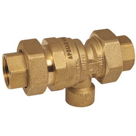 Dual Check Valve w/ Port, Brass, 3/4