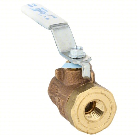 Manual 2-Way Ball Valve, NPT, Brass, Bronze MPN:77CLF10101A