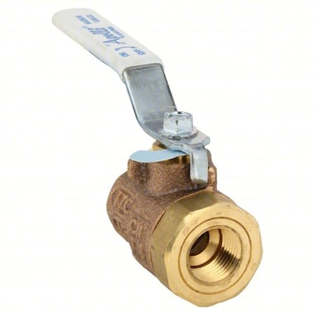 Manual 2-Way Ball Valve, NPT, Brass, Bronze MPN:77CLF10201A