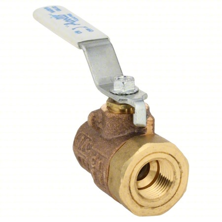 Manual 2-Way Ball Valve, NPT, Brass, Bronze MPN:77CLF14201A