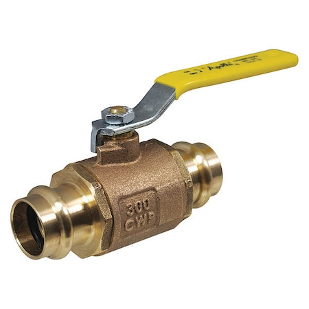 Manual 2-Way Ball Valve, Press, Brass MPN:77W10801A