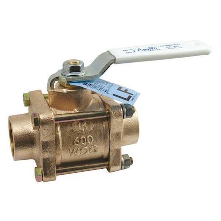 Manual 2-Way Ball Valve, Sweat, Bronze MPN:82LF20801