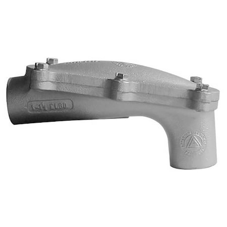 Conduit Fitting Elbow, 4 in, Threaded, Malleable Iron, Powder Coated, Gray MPN:ELBD-400