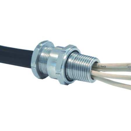 Cable Connector, 2-1/2 In, Straight, Silver MPN:TC250174