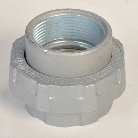 Rigid Union, 4 in, Threaded, Malleable Iron, Powder Coated, Silver MPN:UNF400R