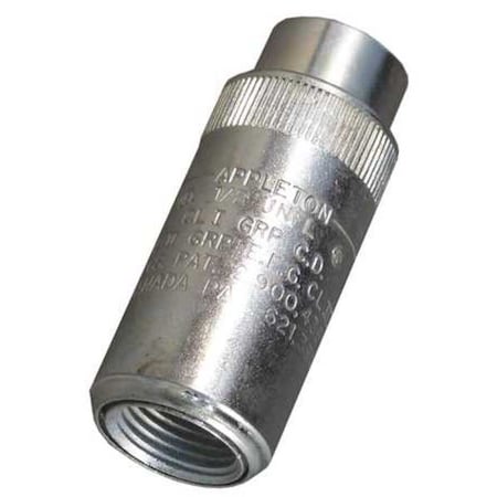Rigid Union, 1 in, Threaded, Steel, Powder Coated, Silver MPN:UNFL100