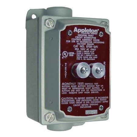 2W 3P 20A Hazardous GFCI Cover & Box 120VAC 5-20R MPN:EFS150A-GFI