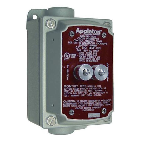 2W 3P 20A Hazardous GFCI Cover & Box 120VAC 5-20R MPN:EFSC150-GFI
