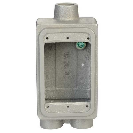 Weatherproof Electrical Box, 25 cu in, FDCC Box Type, 1 Gang, Malleable Iron, Rectangular Shape MPN:FDCC-1-50