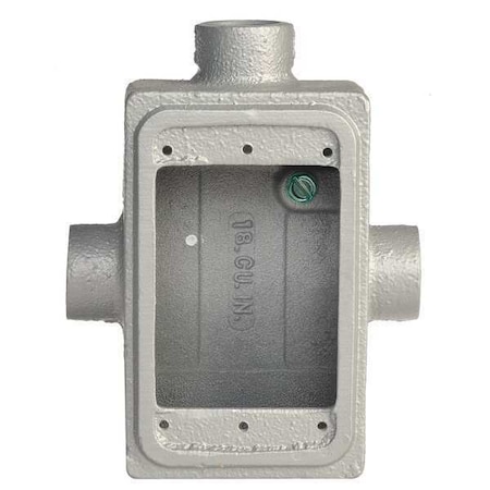 Weatherproof Electrical Box, 25 cu in, FDT Box Type, 1 Gang, Malleable Iron, Rectangular Shape MPN:FDT-1-100