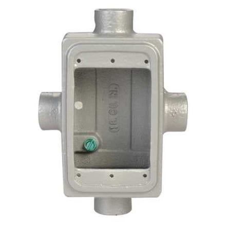 Weatherproof Electrical Box, 25 cu in, FDX Box Type, 1 Gang, Malleable Iron, Rectangular Shape MPN:FDX-1-50