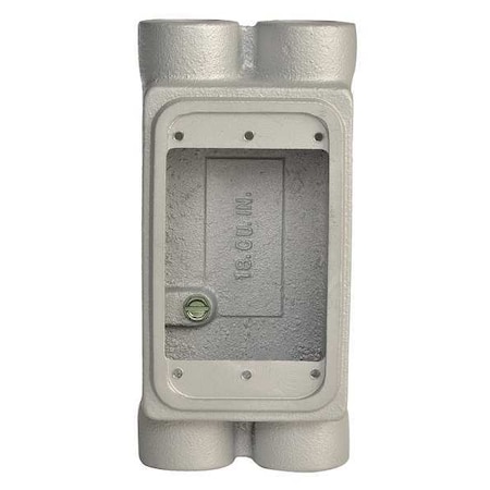 Weatherproof Electrical Box, 18 cu in, FSCD Box Type, 1 Gang, Malleable Iron, Rectangular Shape MPN:FSCD-1-50