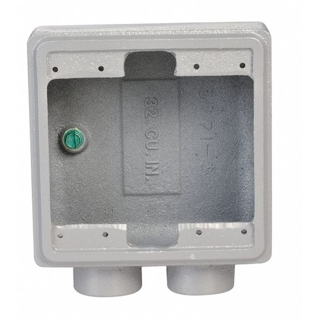 Weatherproof Electrical Box, 32 cu in, FSS Box Type, 2 Gangs, Malleable Iron, Rectangular Shape MPN:FSS-2-100