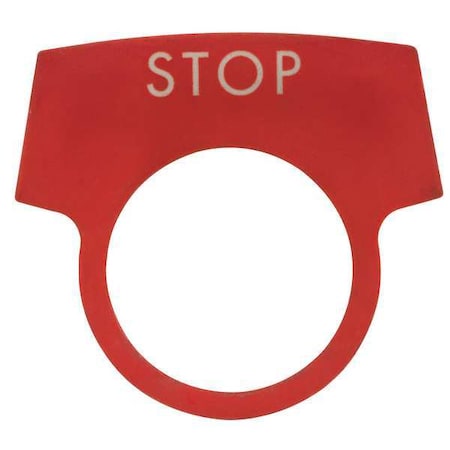 LegendPlate, Stop, White/Black, Half-Round MPN:LNPSPQ
