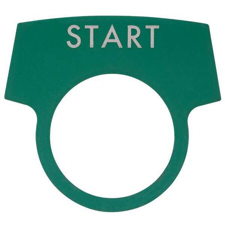 LegendPlate, Start, White/Black, Half-Round MPN:LNPSTQ
