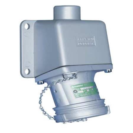 Pin & Sleeve Receptacle, 30 A, 600V AC, Three Phase, 2 Pole, Style 1 Grounding, Gray MPN:ADRE3022-50