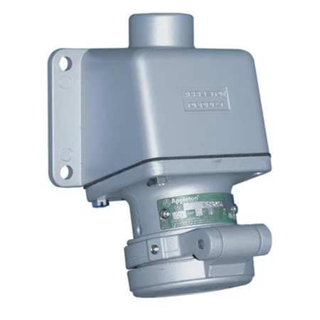 Pin & Sleeve Receptacle, 30 A, 600V AC, Single Phase, 4 Pole, Style 2 Grounding, Gray MPN:ADRE3034-100