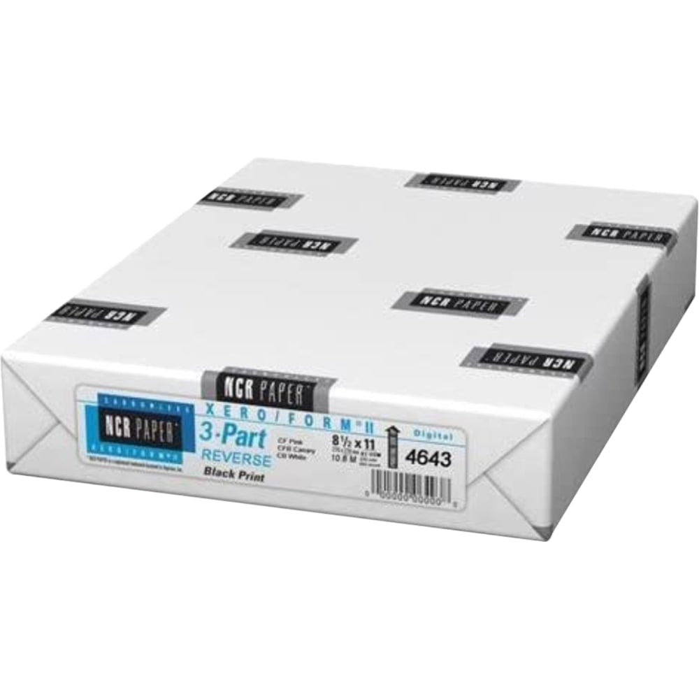 NCR Paper Xero/Form II Carbonless Bond Paper, 10 Reams, Pink/Canary/White, Letter (8.5in x 11in), 1670 Sheets Per Case, 22 Lb MPN:4643