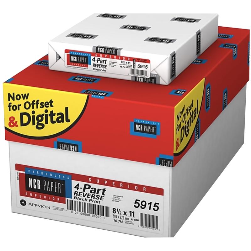NCR Paper Appvion Superior Carbonless Copy Paper, 10 Reams, White, Letter (8.5in x 11in), 1250 Sheets Per Case, 22 Lb, 92 Brightness MPN:5915N