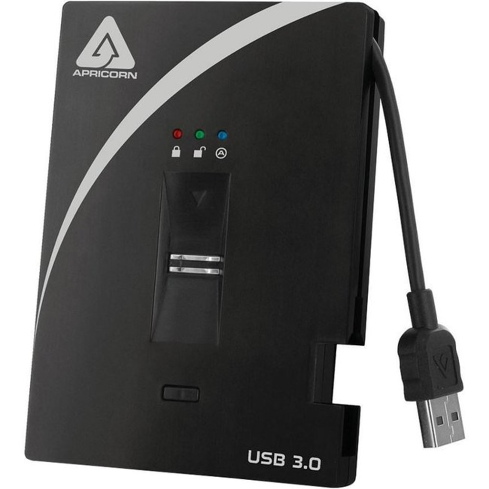 Apricorn Aegis Bio A25-3BIO256-500 500 GB Hard Drive - 2.5in External - Black - USB 3.0 - 5400rpm - 3 Year Warranty MPN:A25-3BIO256-500