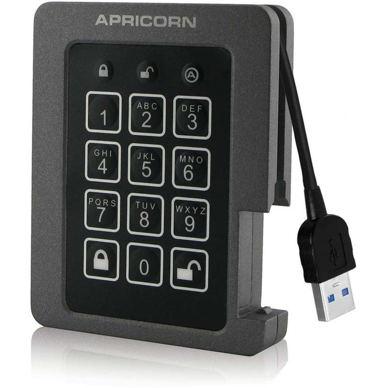 Apricorn Aegis Padlock ASSD-3PL256-240F 240 GB Rugged Solid State Drive - External - USB 3.0 - 205 MB/s Maximum Read Transfer Rate - 3 Year Warranty MPN:ASSD-3PL256-240F
