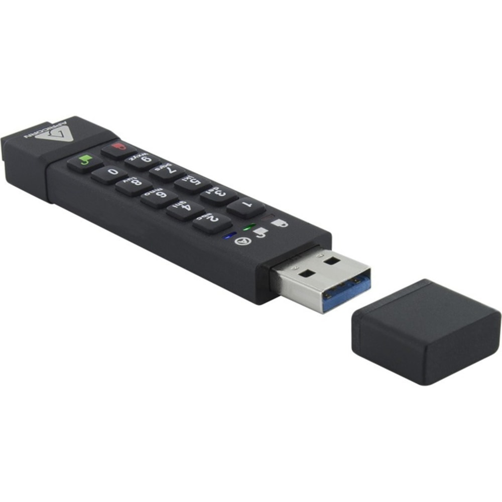 Apricorn 128GB Aegis Secure Key 3z USB 3.1 Flash Drive - 128 GB - USB 3.1 - 77 MB/s Read Speed - 72 MB/s Write Speed - ASK3Z128GB MPN:ASK3Z-128GB
