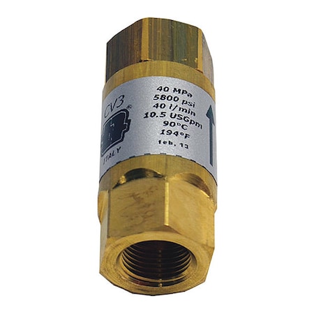 Check Valve 5800psi 3/8 Fx2 MPN:4074000001