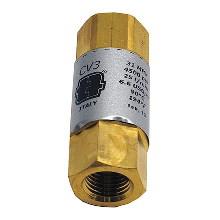 Check Valve, 4500psi 1/4 Fx2 MPN:4074000003